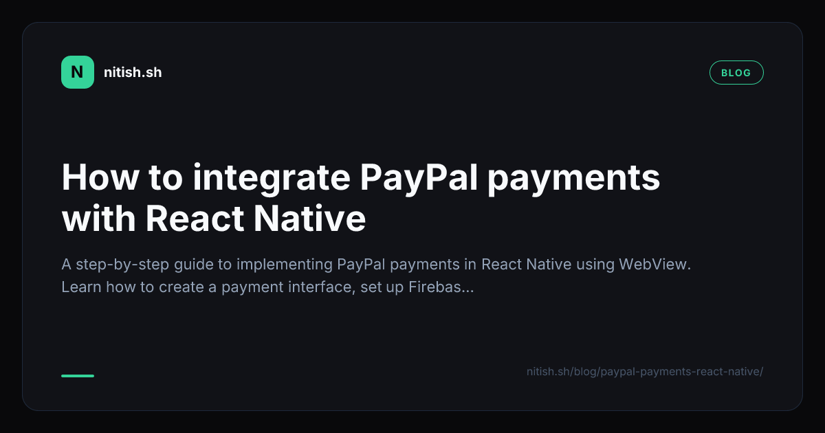 How to integrate PayPal payments with React Native