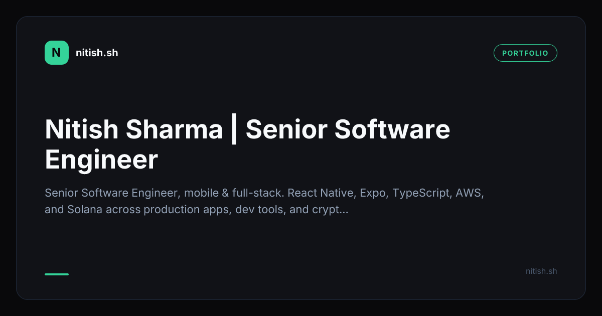 Nitish Sharma | Senior Software Engineer